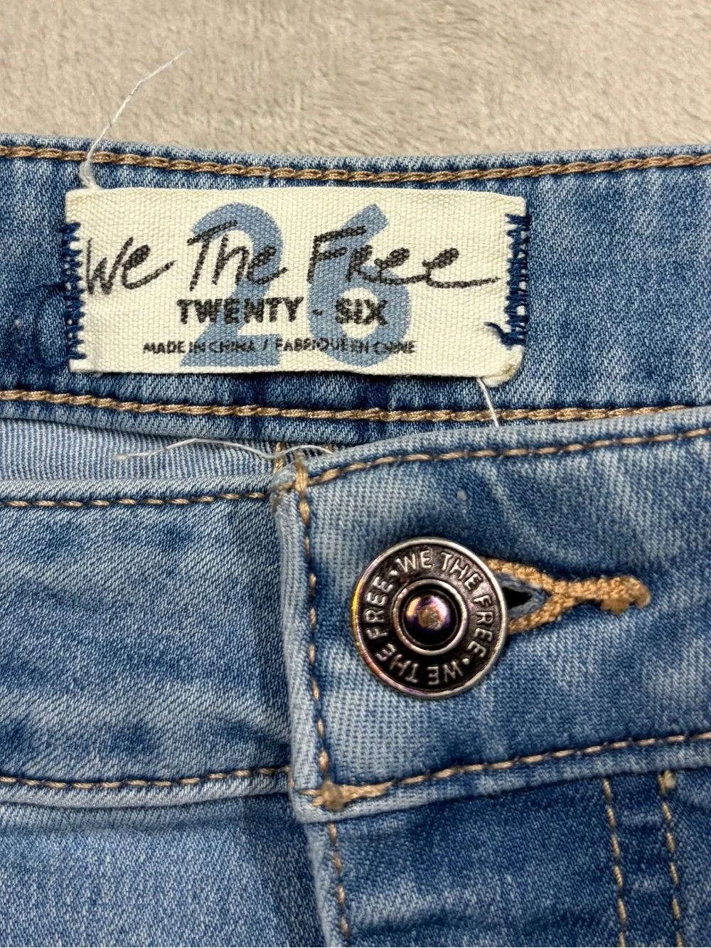 Free People We the Free Light Blue Wash Cropped Flare High Rise Boho Jeans 26